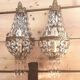 Pair of wall lights with crystal and brass tassels Height 36 cm