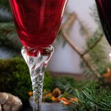 Set of two wine glasses blown murano glass glass