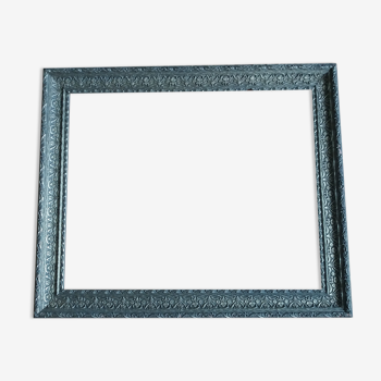 Rectangular molded frame in wood and stucco gilded bronze 59 cm by 49 cm