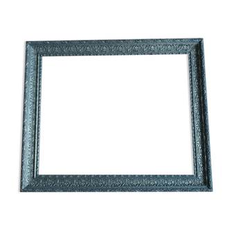 Rectangular molded frame in wood and stucco gilded bronze 59 cm by 49 cm