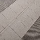 Tapis Kilim Moderne, Fait Main, Noir & Gris, Style Contemporain, 225x320 Cm