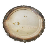 Antique Silver Serving Dish with Floral Art Nouveau Decoration Vintage