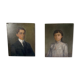 Portraits de jeunes gens huile sur toile signée 1914