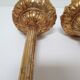 Pair of vintage patinated golden metal hand sconces