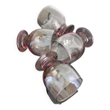 4 Art Deco red wine glasses in purple glass from the 70s