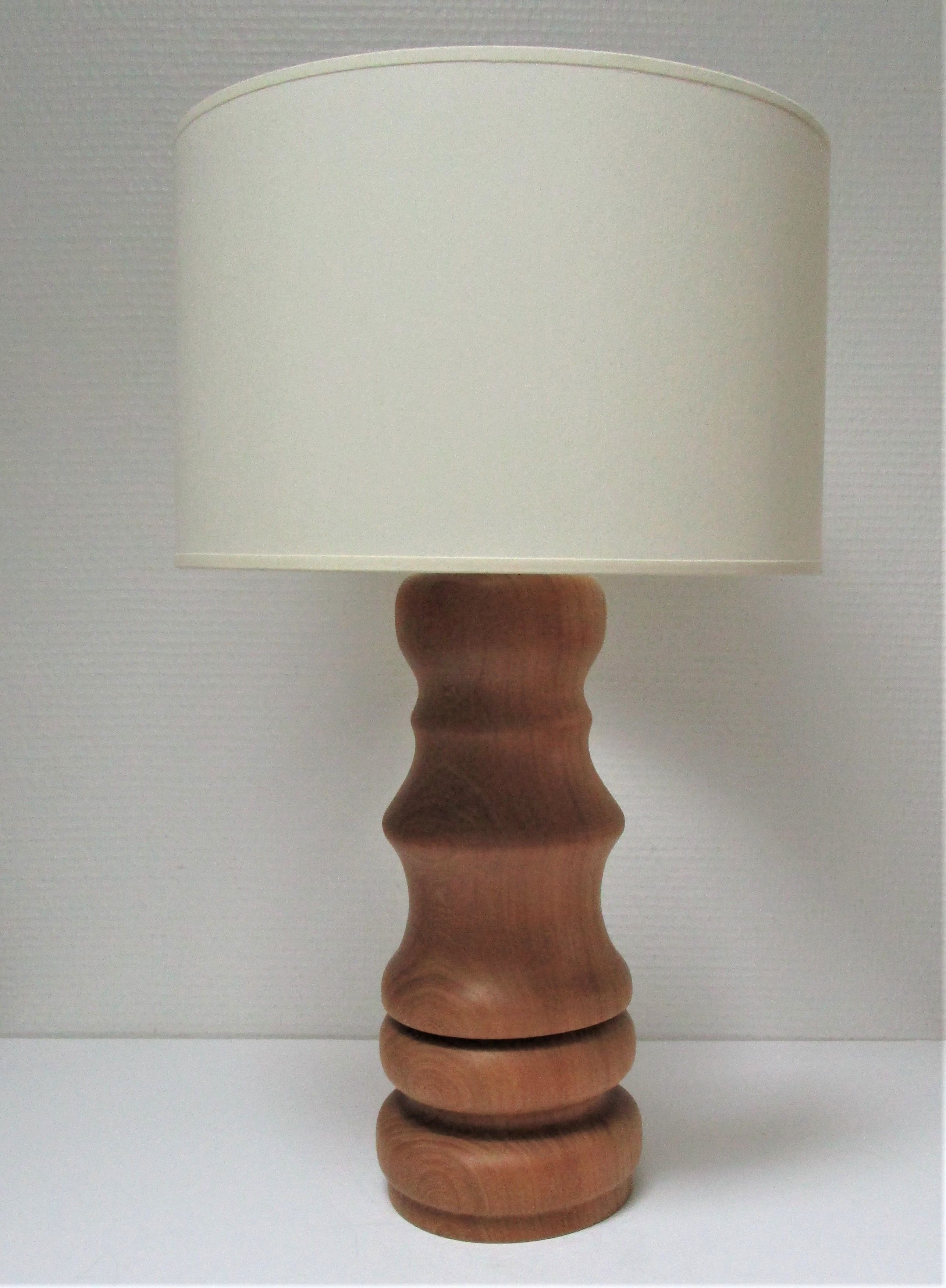 Lamp foot XL solid wood veined turned vintage