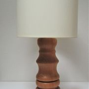Pied de lampe XL bois massif veiné tourné vintage
