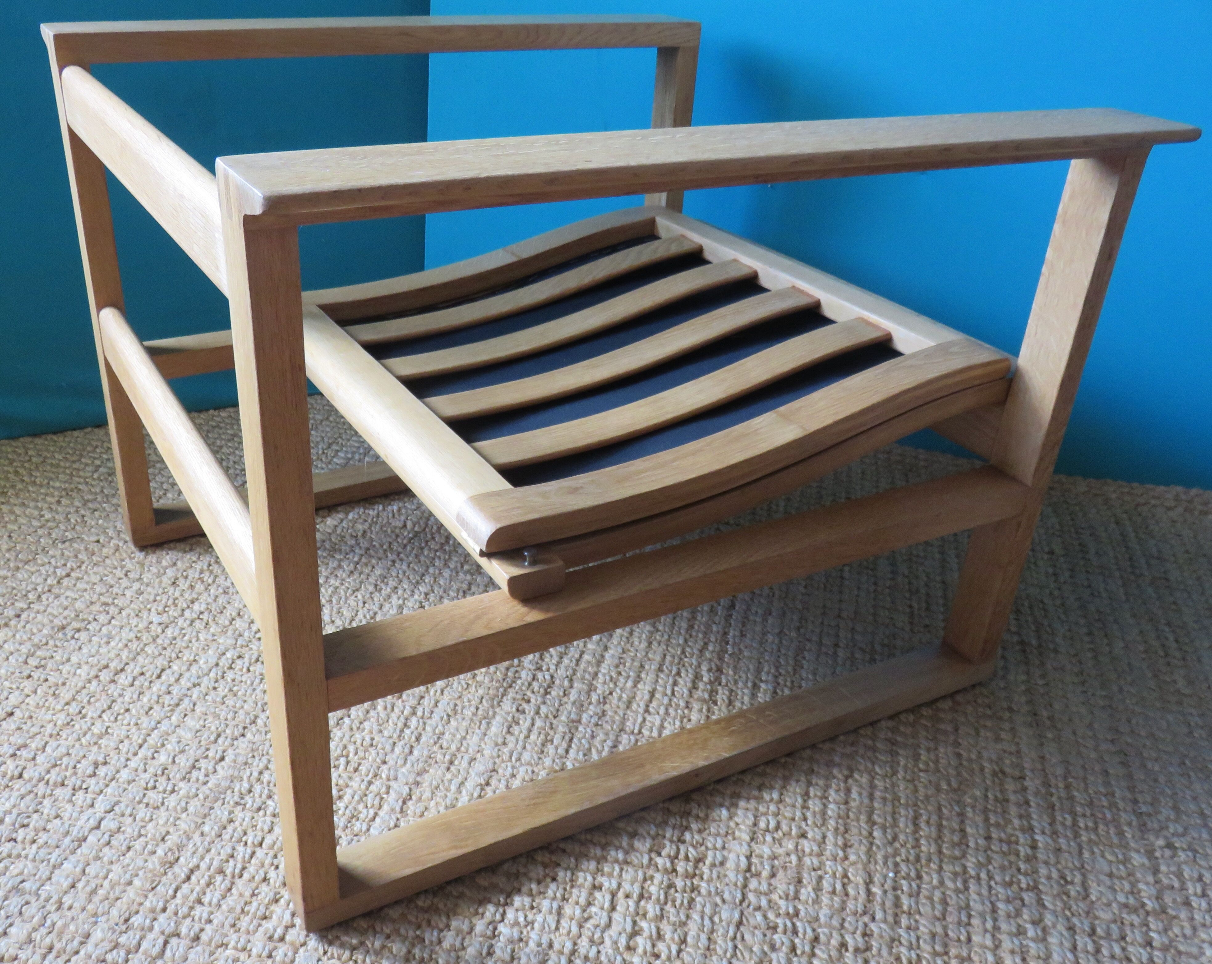 Armchair and ottoman in light oak by Borge Mogensen, Denmark 1965