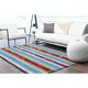 1970s Vintage Turkish Oushak Handmade Wool Cotton Blue Area Rug 155x233