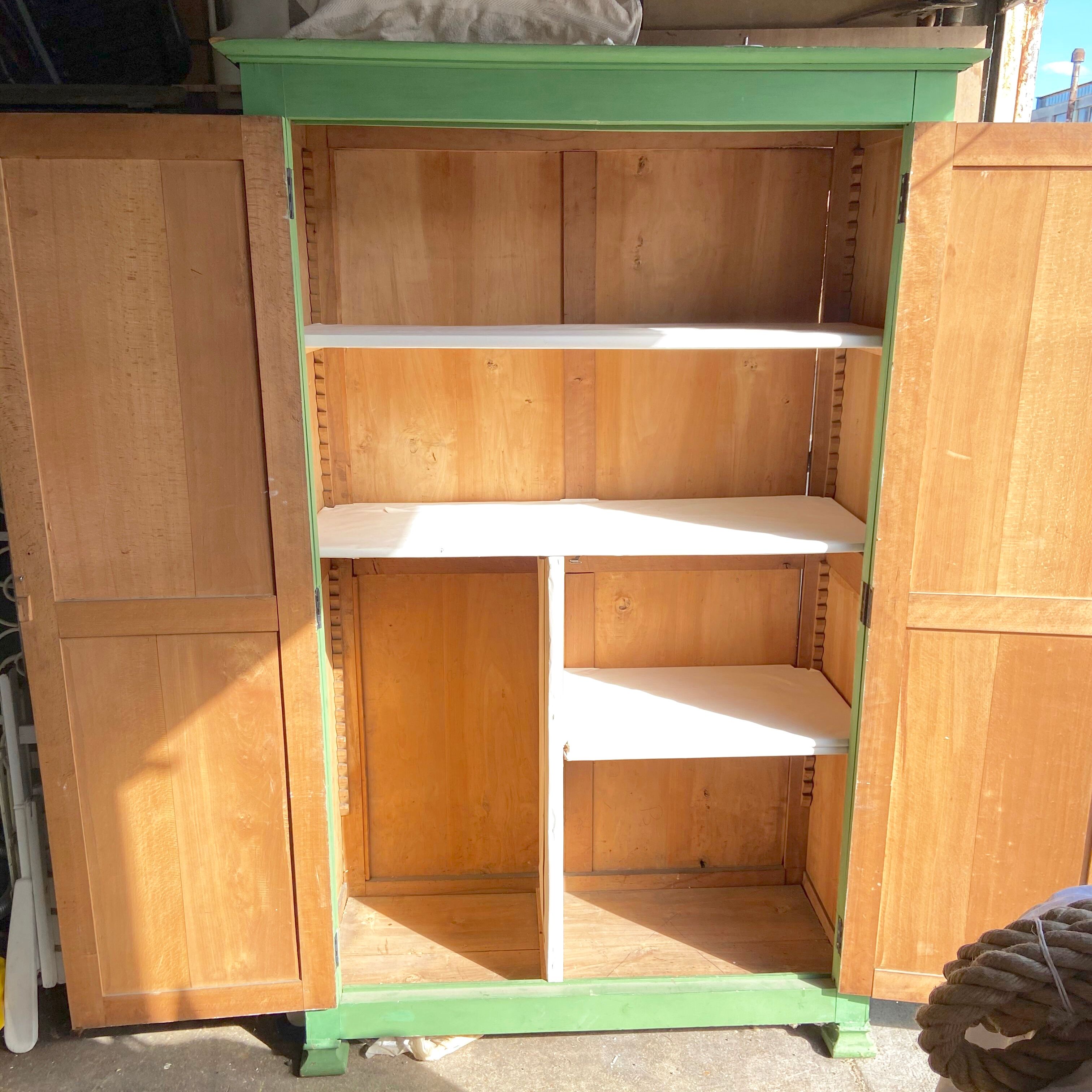 Armoire Parisienne - Rustic storage in jade green wood