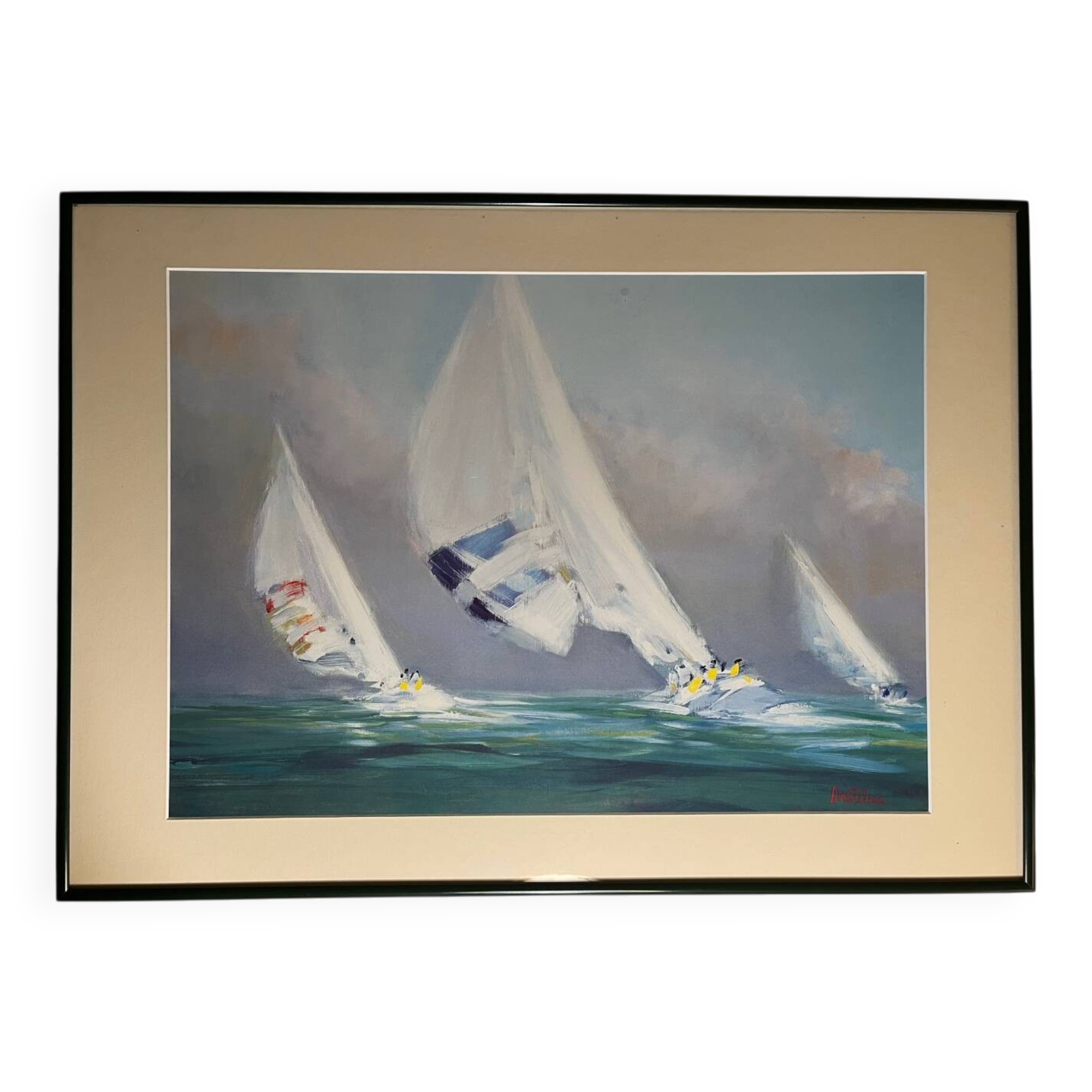 Table of sailboats – according to Doutreleau – framed