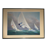 Table of sailboats – according to Doutreleau – framed