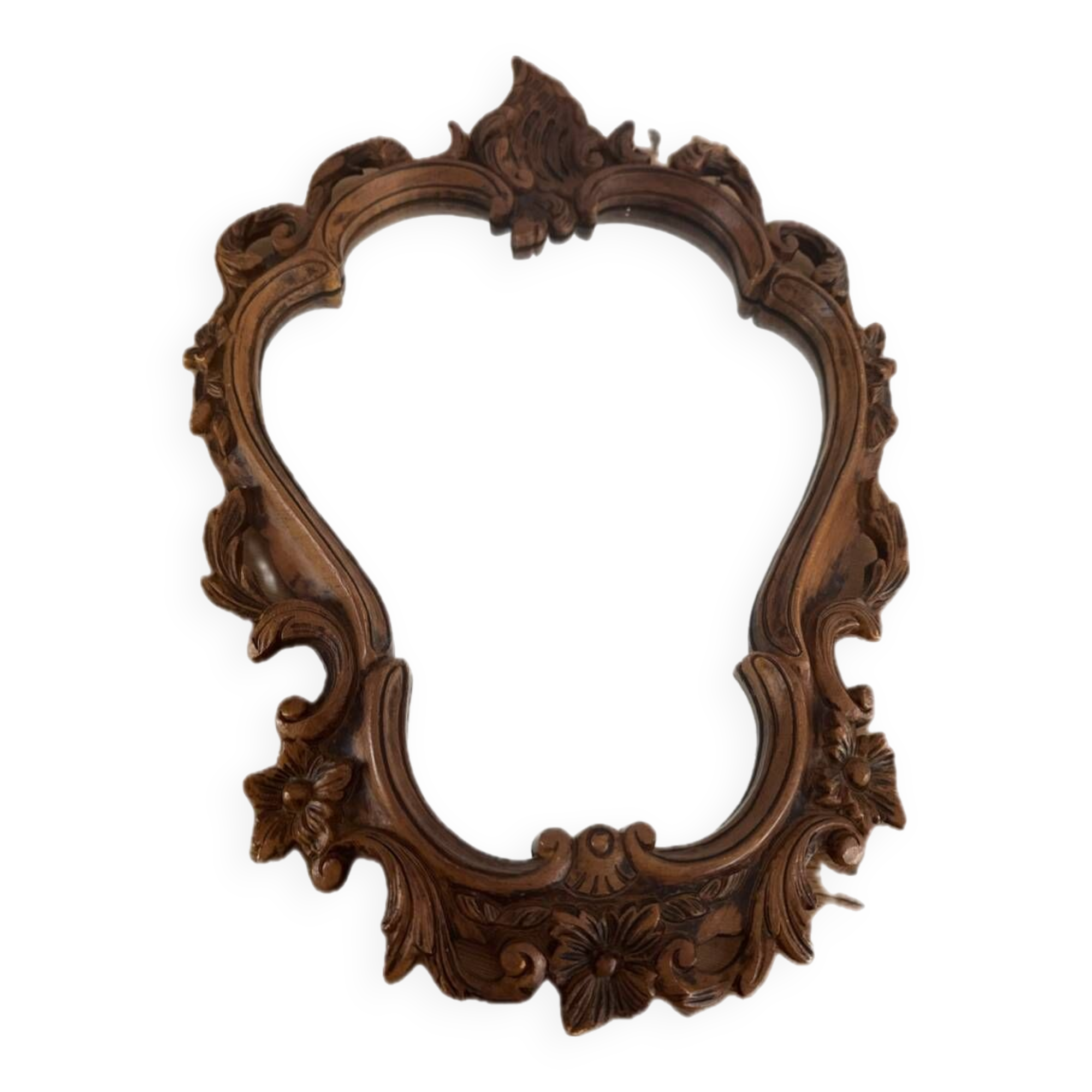 Carved wood mirror