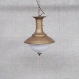 Paire de suspensions en laiton et opaline