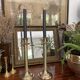 Pair of twisted brass column candle holders