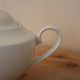 White ceramic teapot with glaze – Round shape and matching lid