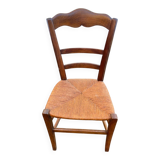 Solid wood dining chair with straw seat 85cm