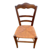 Chaise de salle à manger bois massif paillée 85cm