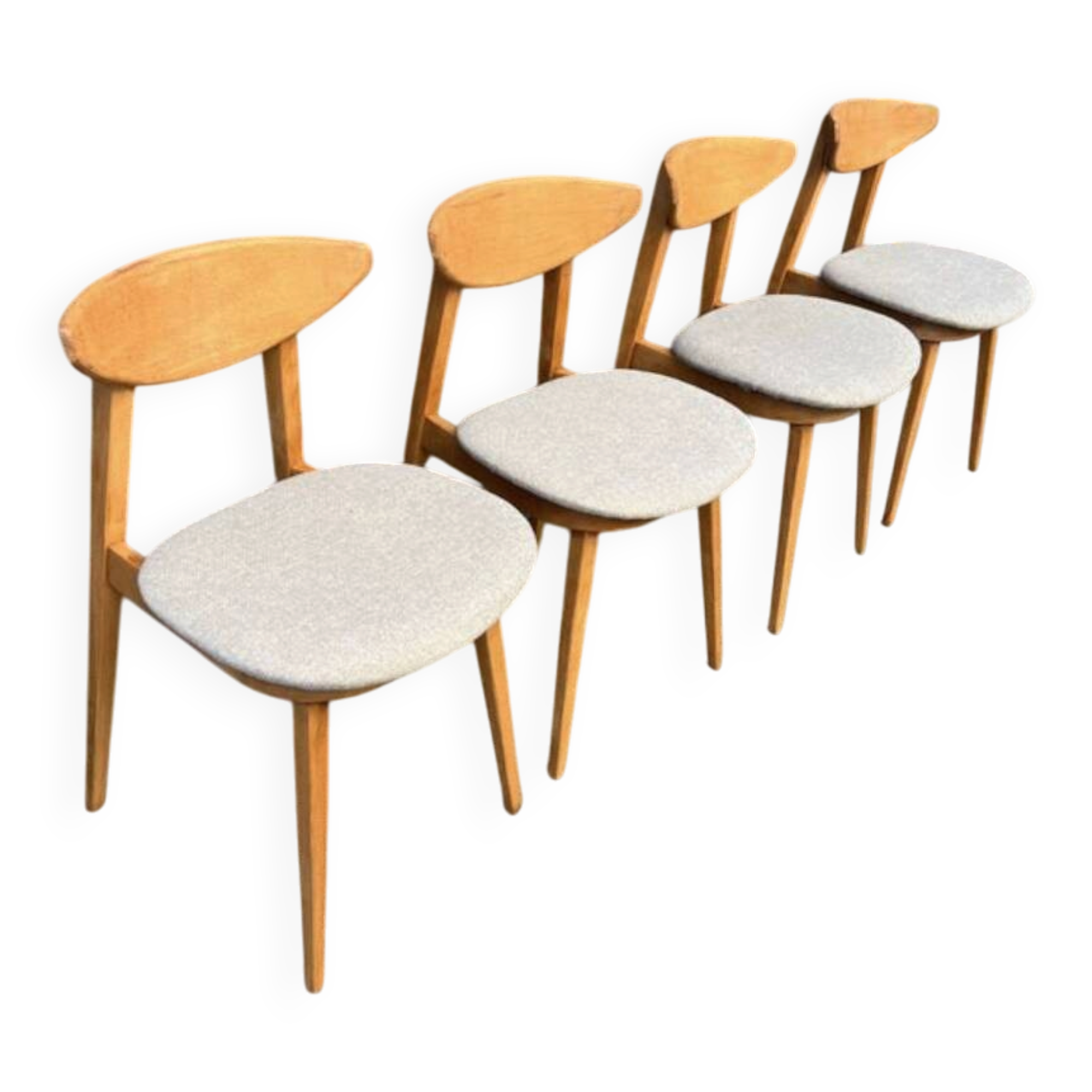 (Lot) 4 chaises Baumann Fontania (restaurées) 1960