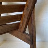 pair of armchairs with slats in chene 1950