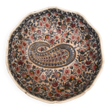 Saladier ancien en faïence de Gien – décor cachemire fleuri multicolore, fi