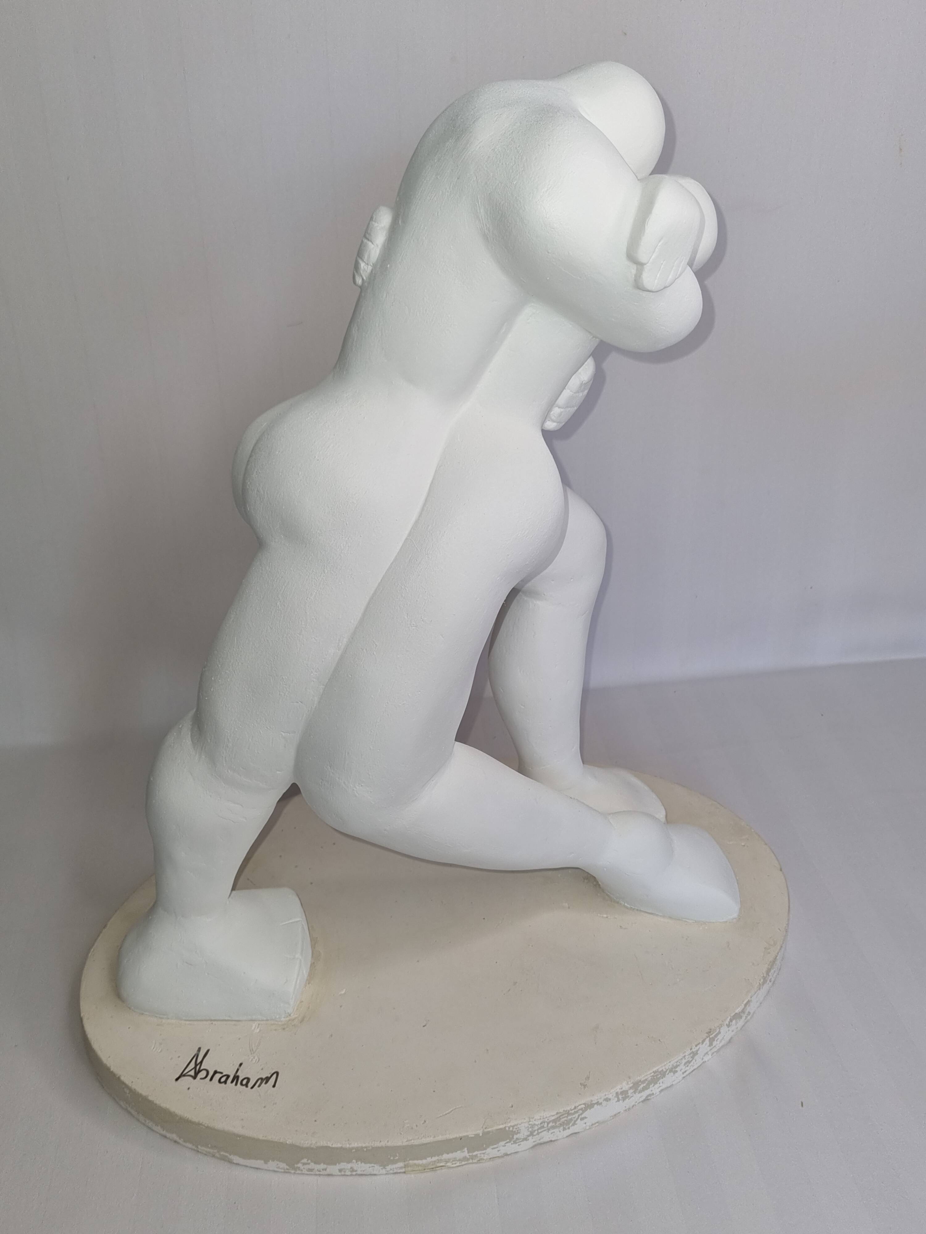 Original sculpture The Embrace signed Françoise Abraham patinated plaster 46 cm
