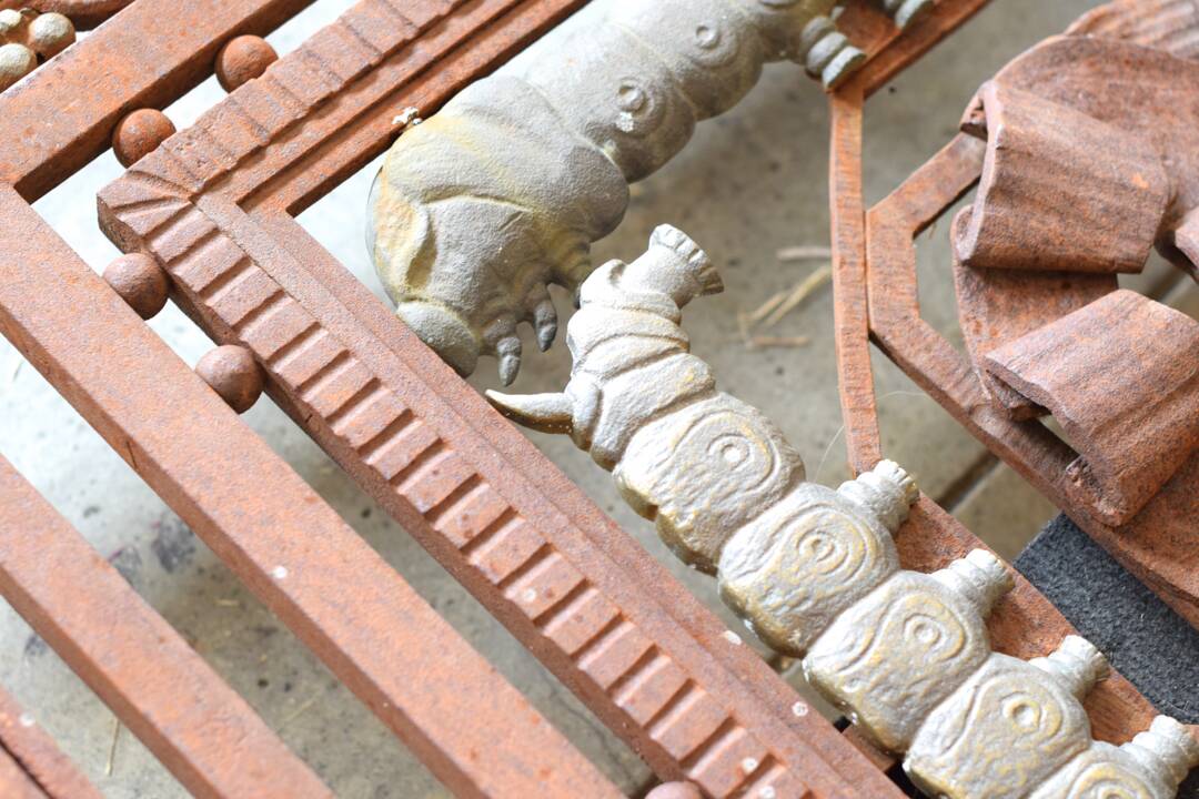 Metal and bronze ironwork entrance door Charles Piguet Lyon 1919