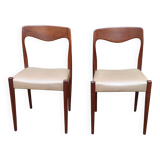 Pair of Danish chairs from the 1970s, Moller type.