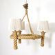 Three-light braided rope pendant light, 1950-1960.