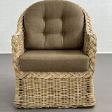 Rattan and wicker convertible chair