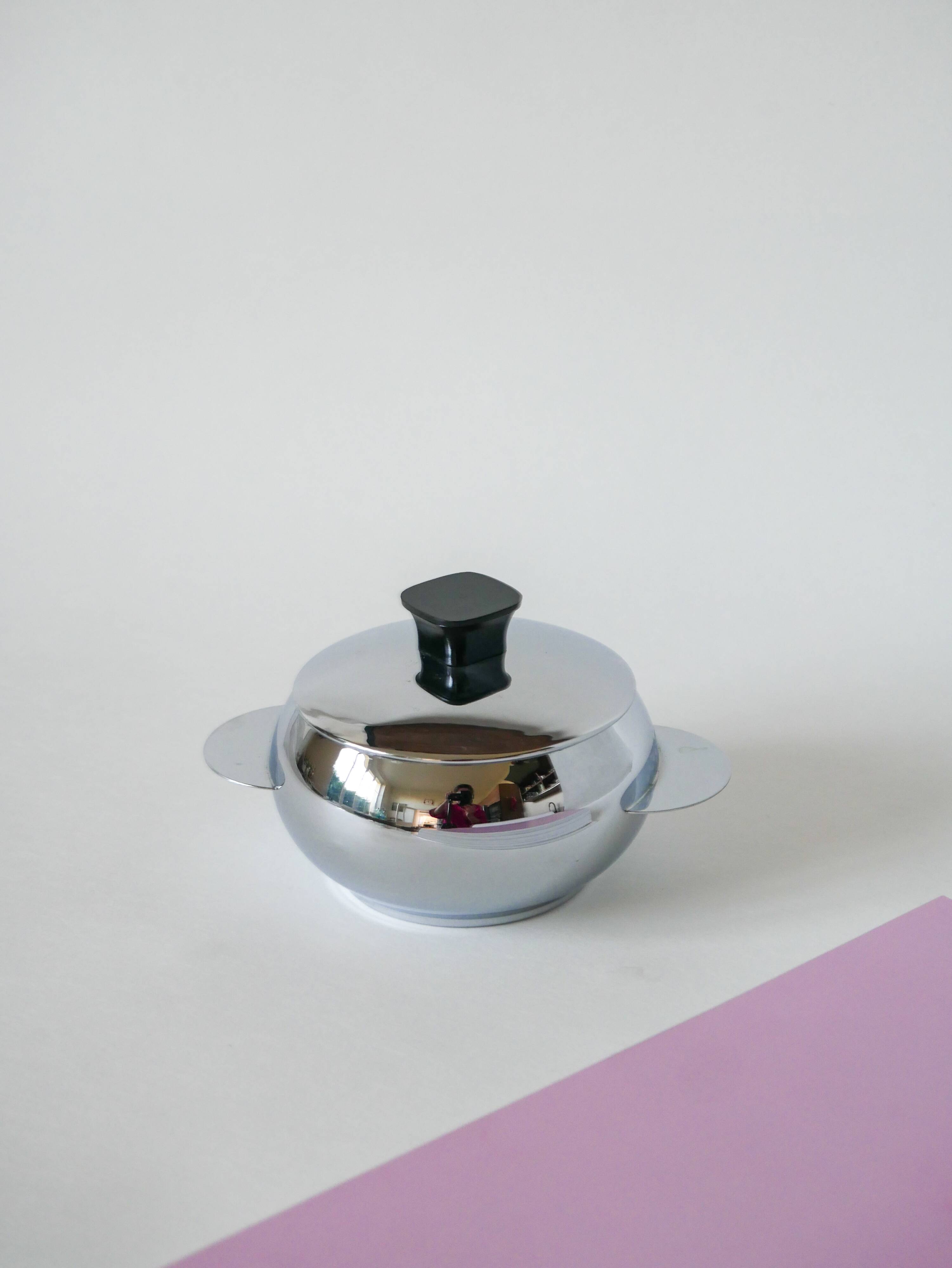 Small sugar bowl / stainless steel box Design 1970