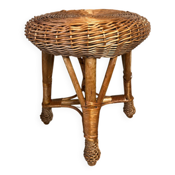 Vintage wicker / bamboo stool