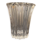 Vase vintage transparent à bords ondulés années 50/60