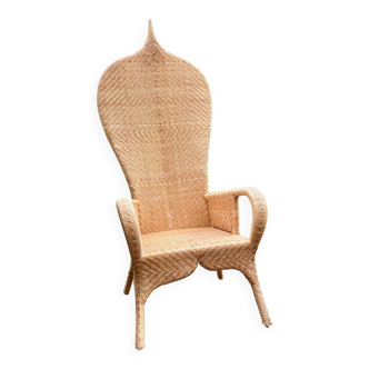 Grand fauteuil en rotin