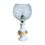 Porcelain table lamp and glass globe