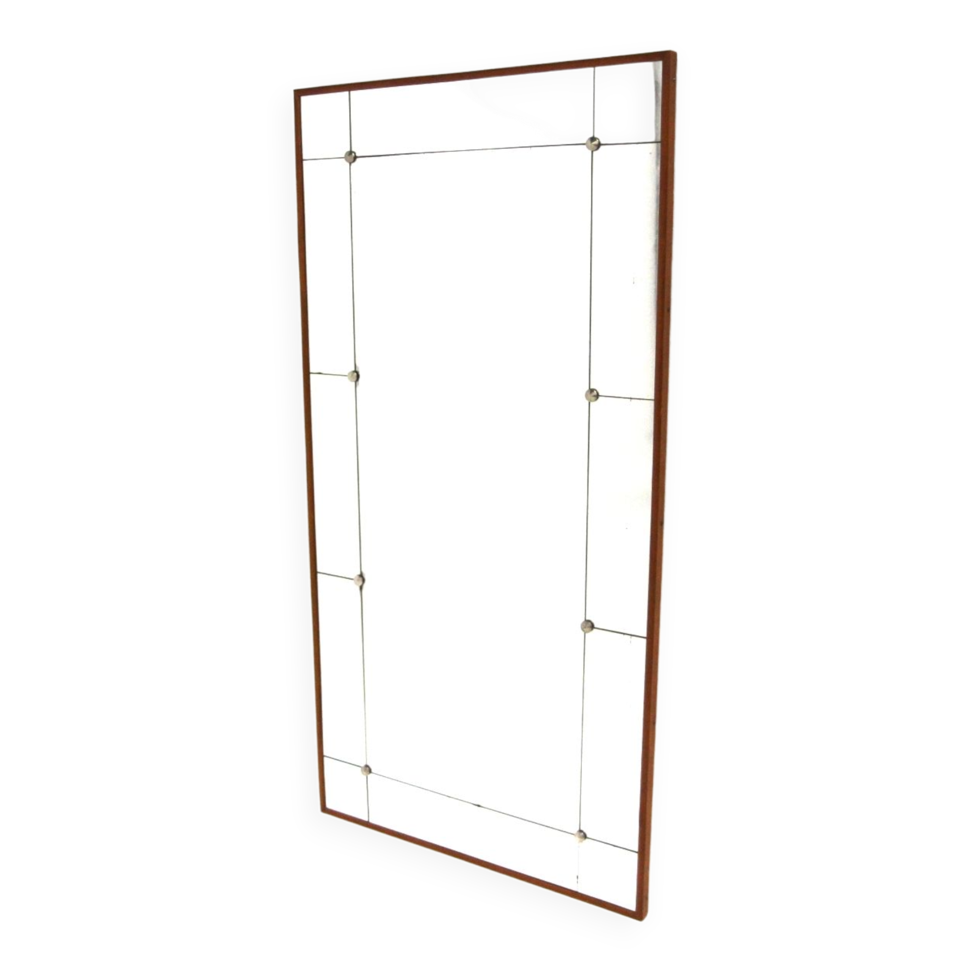 Scandinavian beech mirror, 103x52cm, Sweden, 1960