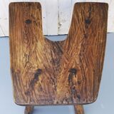 Table and 3 stools brutalist design ash