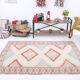 4x6 blue and beige handmade oushak rug