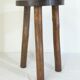 Tabouret rond tripode de traite en bois années 50