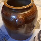 Enamelled terracotta jar