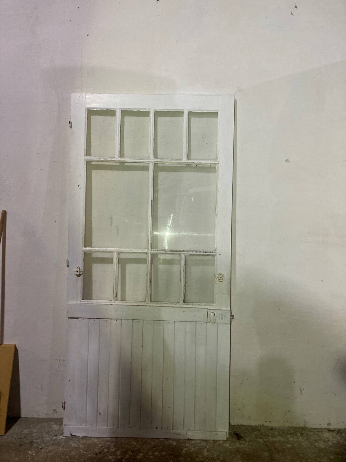 Porte vitrée ancienne style verrière atelier blanche