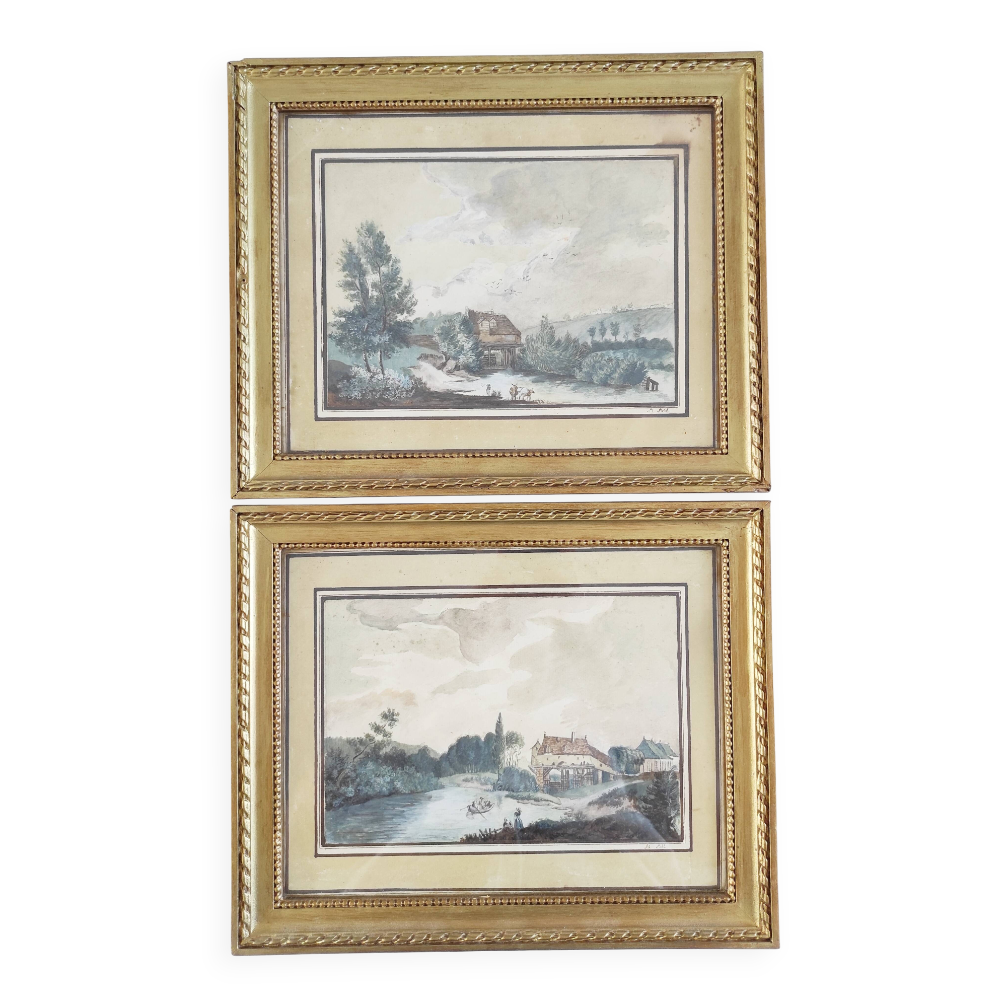 Two signed 19th century landscape watercolors