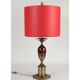 1960s table lamp in brass and red resin