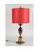 Lampe de table des années 1960 en laiton et résine rouge