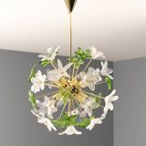 Sculptural Floral Glass Chandelier, Czechoslovakia, 1970s–1980s