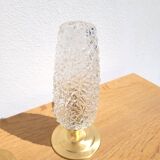 Pair of vintage diamond and brass tulip lamps