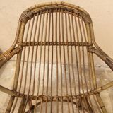 Pair of vintage rattan armchairs