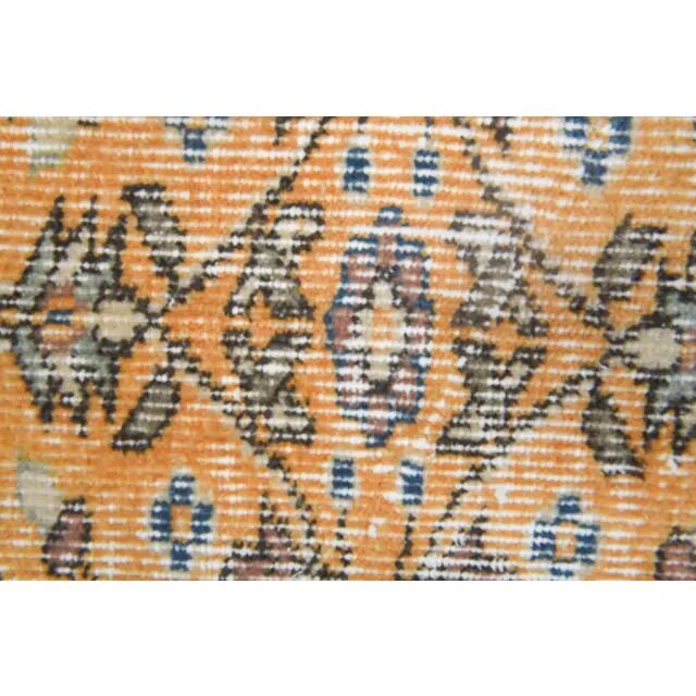 Vintage Turkish handmade wool cotton orange rug 147x251