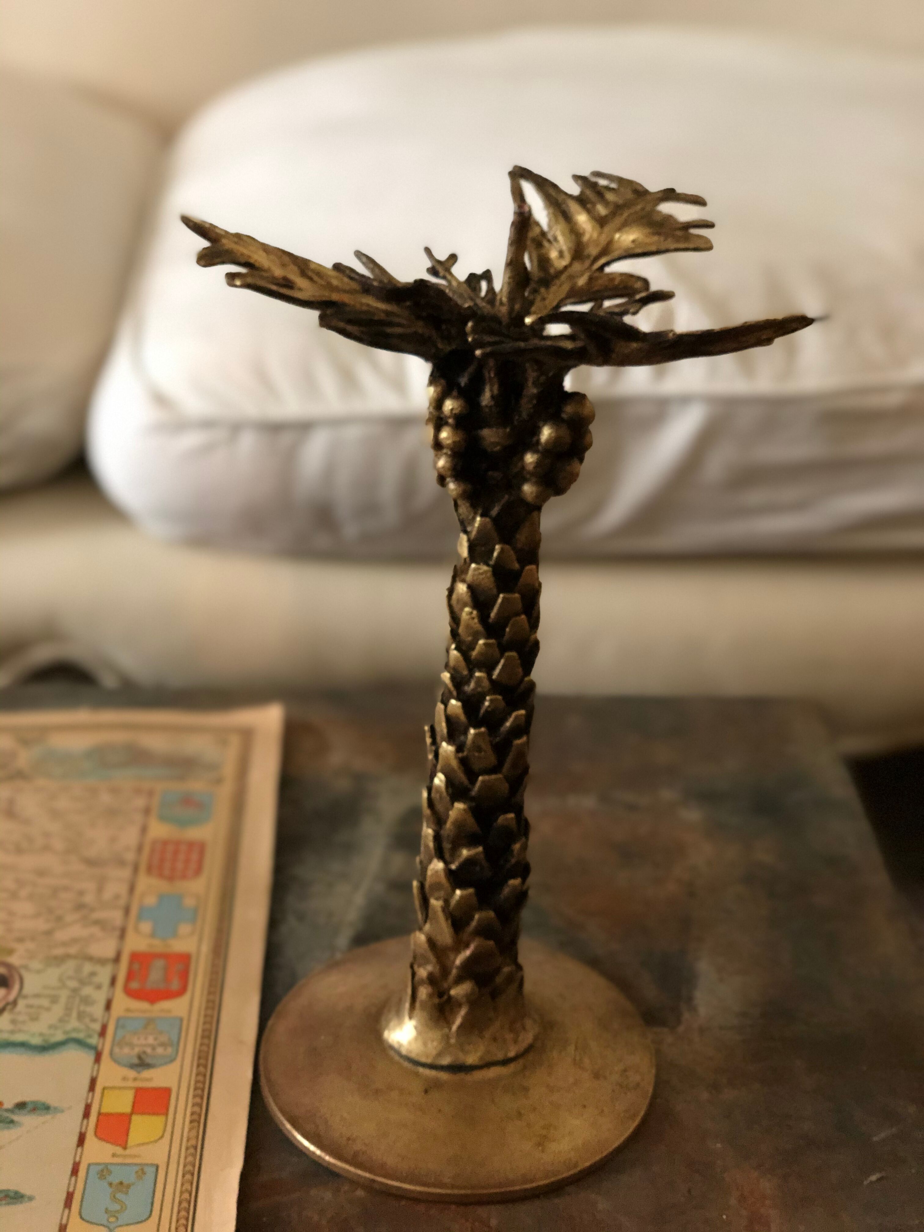 Bronze palm chandelier