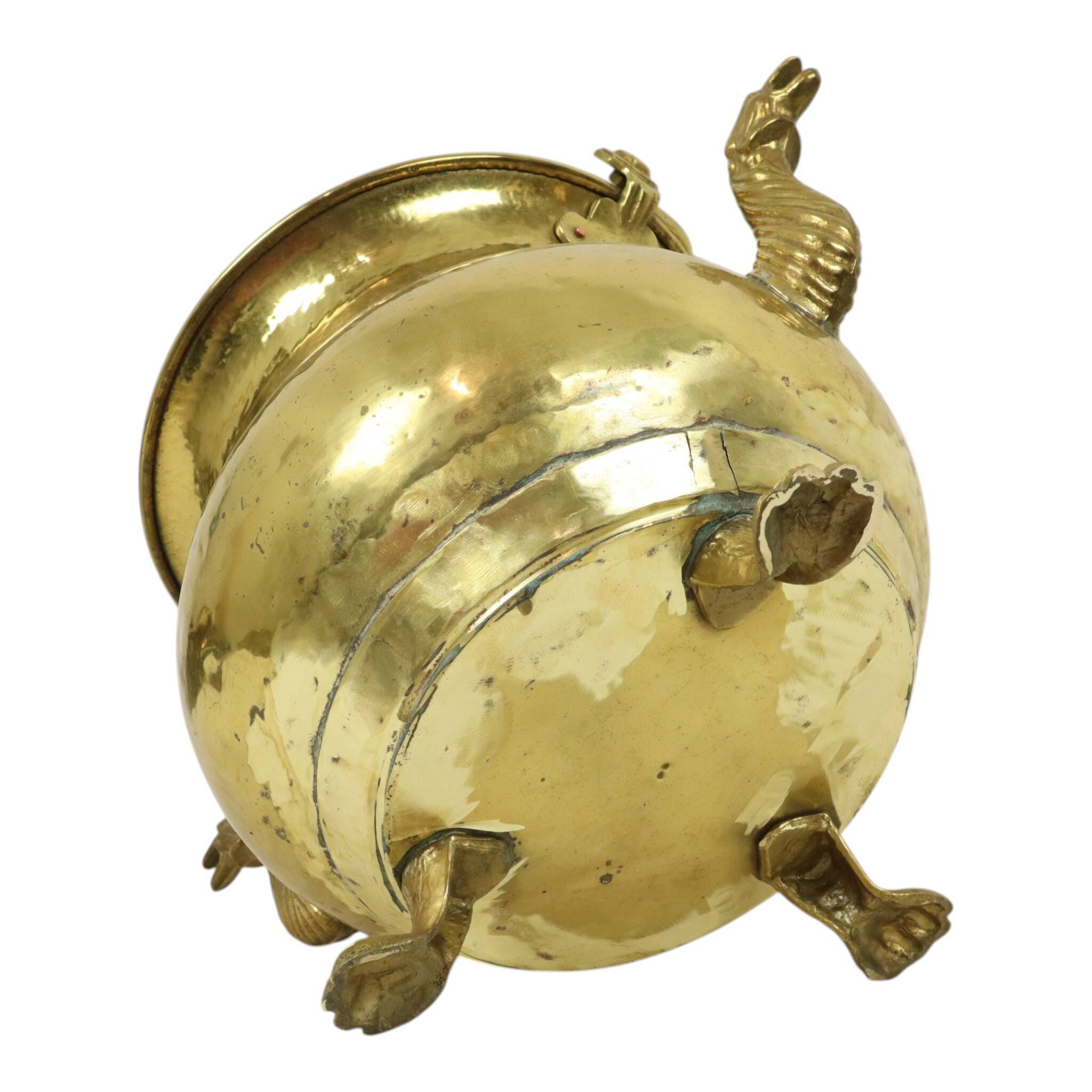 Large Copper Kettle Jardinière Flowerpot Griffin Brass